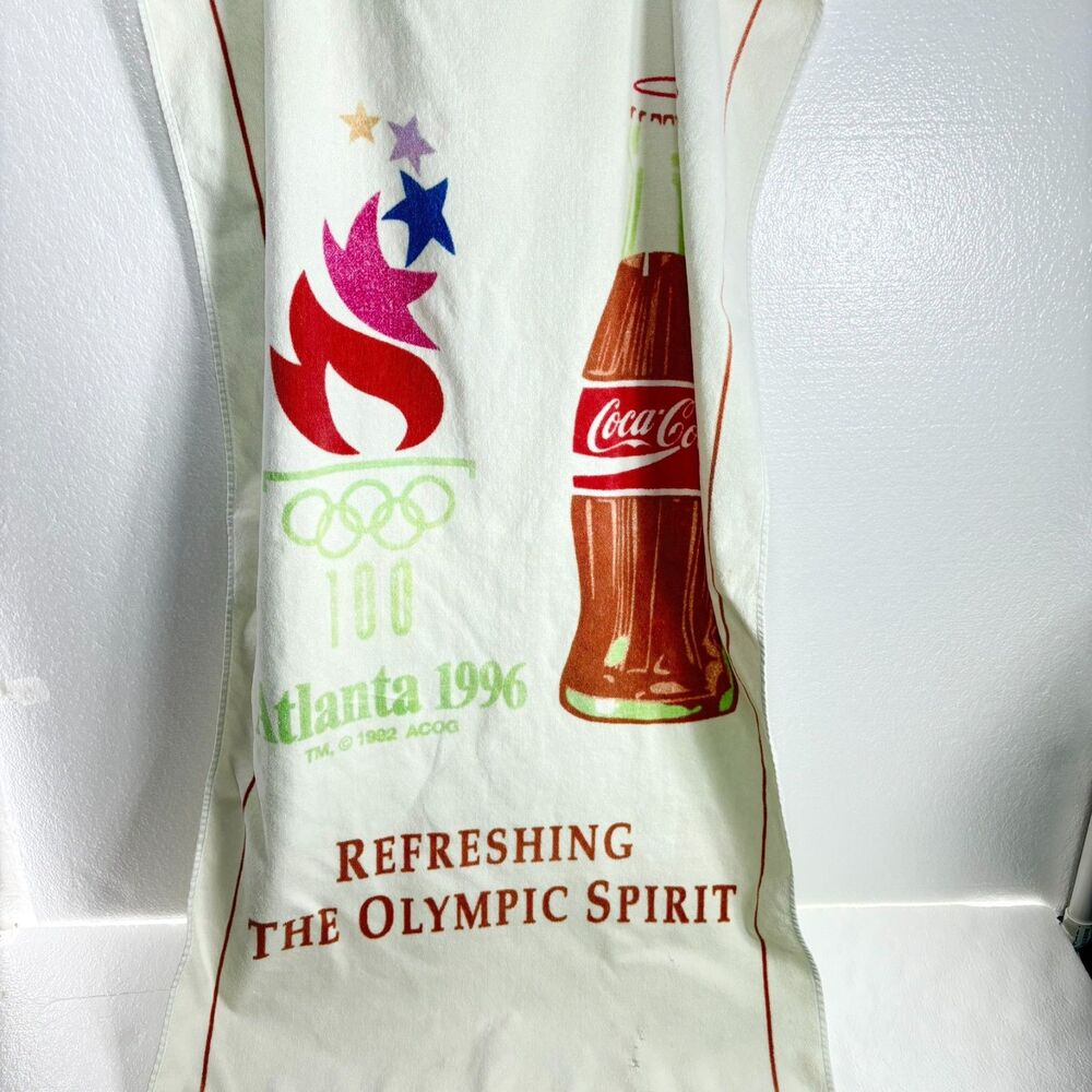 Coca-Cola Brand Towel Vintage Atlanta 1996 Olympics